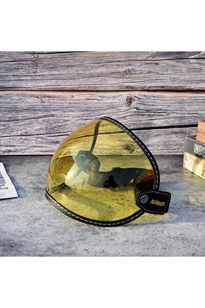 Choice Yellow Universal Sun Visors For Motorcycle Helmet Open Face 3/4 Helmet Bubble Visor Anti-UV Motorbik