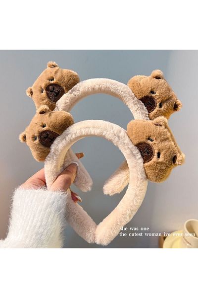 Choice Sweet High Skull Top Capybara Hair Bands Plush Wash Face Capybara Plush Headband Funny Soft Water...