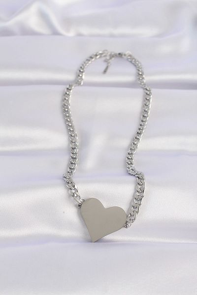 Skygo 316L Silver Color Steel Chain Heart Necklace - TJ-BKO8643