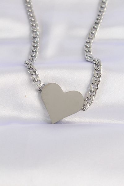 Skygo 316L Silver Color Steel Chain Heart Necklace - TJ-BKO8643