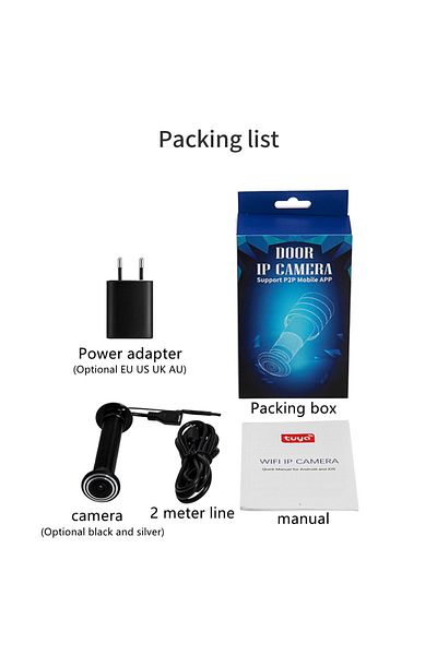 Choice Black Eu Power 16mm Door Wifi Eye Camera 5g 2.4g Tuya Diameter 15.8mm Wide-angle Security Door Peeph