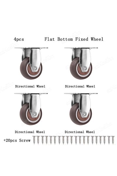 Choice 1.0 Inch 4pcs Fixed 1-2 inch Casters Set of 4 Rubber Small Caster Wheels for Heavy Duty Furniture Ca