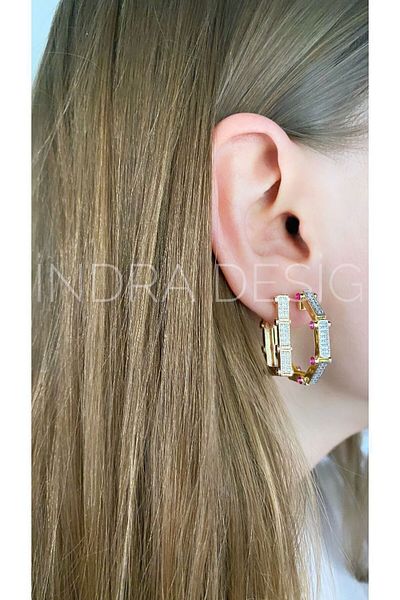 INDRA ACCESSORY Serenay Hexagonal Earrings - Stylish and Comfortable Cut