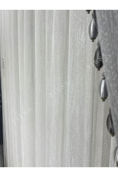 FİENS Bamboo 1/3-Tight Pleated Tulle Curtain - Gromized, Iron-free CROWN Slug