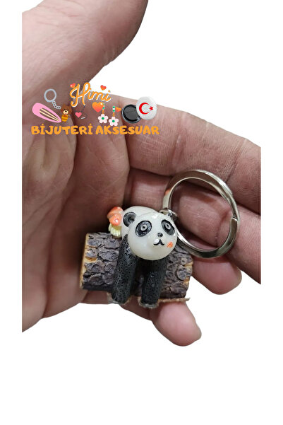 himi bijuteri aksesuar Breloc cu ursuleț de pluș pe buștean, ornament pentru ...