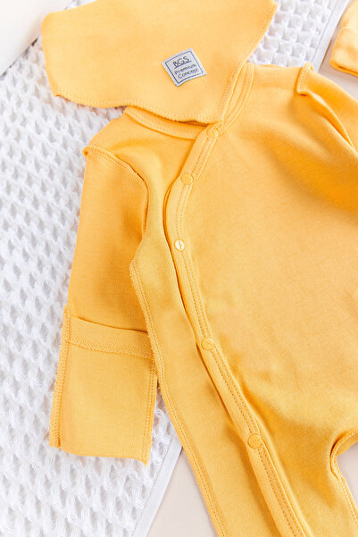 Babymod Natural Baby Jumpsuit Set with Gloves