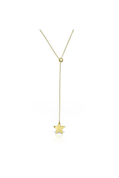 MİNİMAL Minimal kolye ALTIN Yıldız kravat zincir kolye "Star-c"