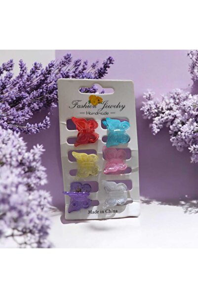 feyza collection 6lı Renkli Mini Kelebek Mandal Toka