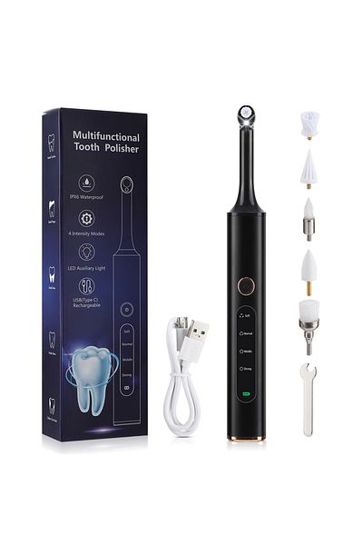 Choice black Electric Dental Teeth Polisher Ultrasonic Teeth Cleaner Oral Irrigator Calculus Stain Plaque R