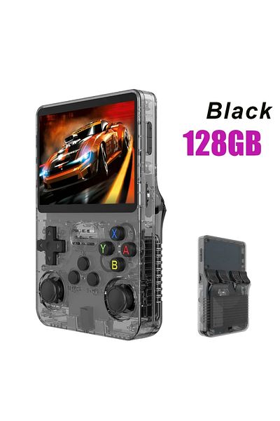 Choice Black 128G 128G Retro Handheld Game Console Linux System 3.5 Inch IPS Screen Portable Pocket Video P