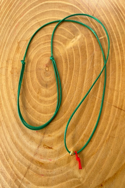 Shepidi 2'li Yeşil Kırmızı Gold Figürlü Kaydırmalı Kilit Örgü Ip Kolye