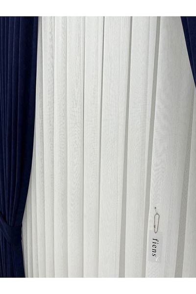 FİENS Ttimms Bamboo 1/3-Layer - ستارة من التول ذات ثنيات ضيقة وغير قابلة للكي، مناسبة لأي غرفة