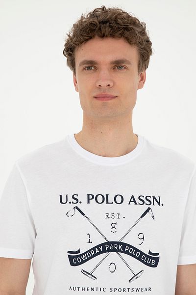U.S. Polo Assn. Ανδρικό λευκό μπλουζάκι 50281045-VR013