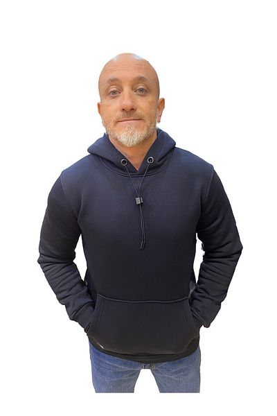 DYNAMO Navy Blue Hooded Kangaroo Pocket Sweatshirt