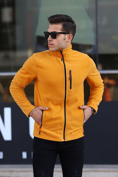 Kozik Ανδρικό Μαύρο Fleece Χειμερινό Χοντρό Πλήρες Φερμουάρ Βαμβακερό ύφασμα Fleece Jacket