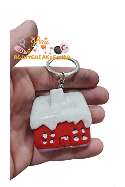 himi bijuteri aksesuar Breloc cu tematică de casă înzăpezită, ornament pentru...