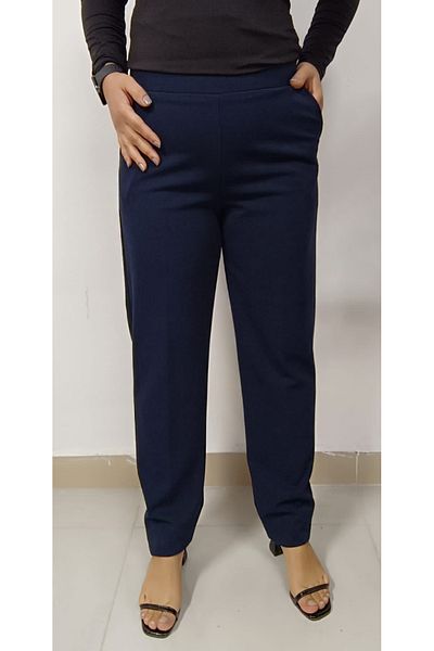 AKŞEN GİYİM ENINE NECK LYCRALI SCUBA CREPE FABRIC CLASSIC CUT SIDE TWO POCKET LARGE SIZE PANT