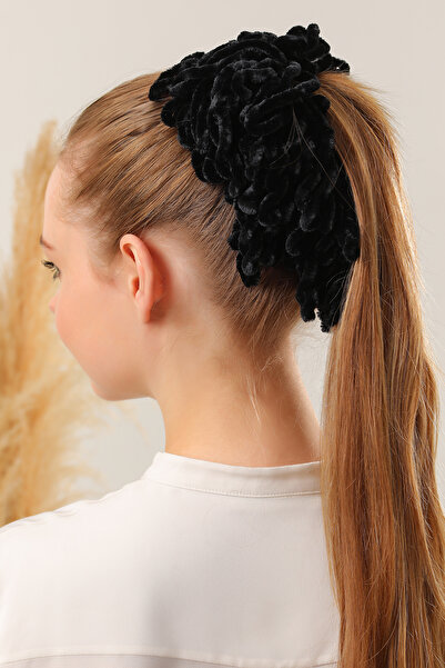 Melodi Scarf 5-Piece Velvet Scarf Knob - Hijab Black Scarf Buckle