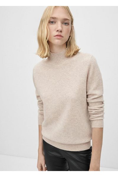 MANGO Woman Pulover cu guler Perkins 100% cașmir