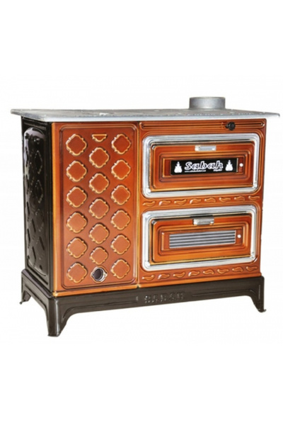 Sabah S08 Çift Fırınlı Önden Havalı Kovalı Kuzine Soba