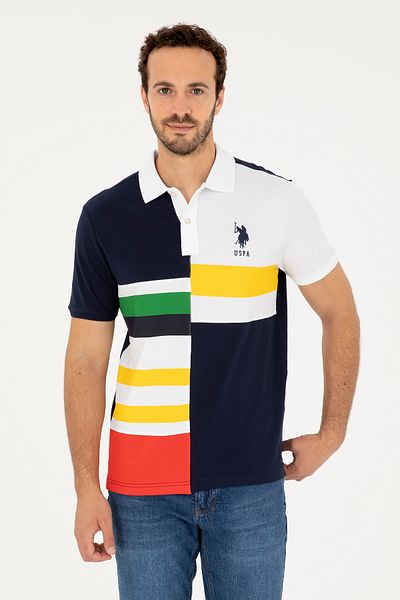U.S. Polo Assn. Ανδρικό μπλουζάκι με κανονική εφαρμογή Polo Neck Navy Blue 50281521 -vr033
