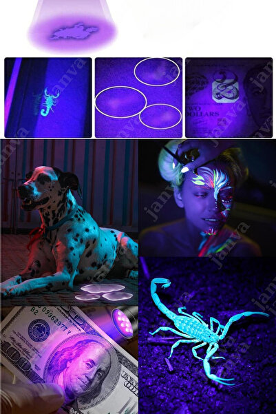 Janva Uv Morötesi Kafa Lambası Usb Şarjlı Balıkçı Para Kontrol Akrep Temizlik...