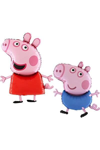 Parti Station Peppa Pig 3 Years Concept - Pink Pig George Theme Foil Balloon Set
