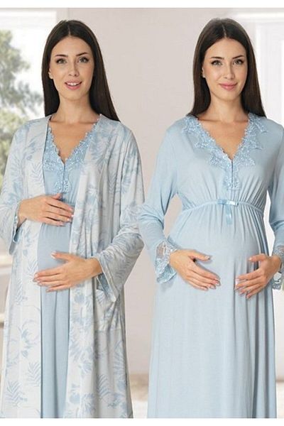 by İGP Pregnant Maternity Dressing Gowns and Pajamas Set 4 Pieces
