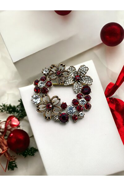 FAYRA ACCESSORIES Çiçek Çelenk Figür İğne Yaka Broş