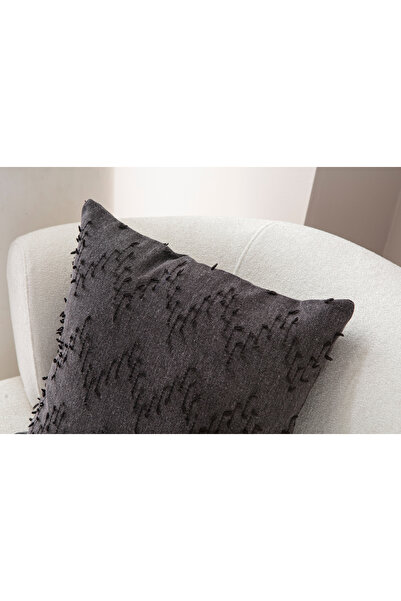 SWITA Black Linen Throw Pillow Cover - 43X43 Single Decorative Polka Dot