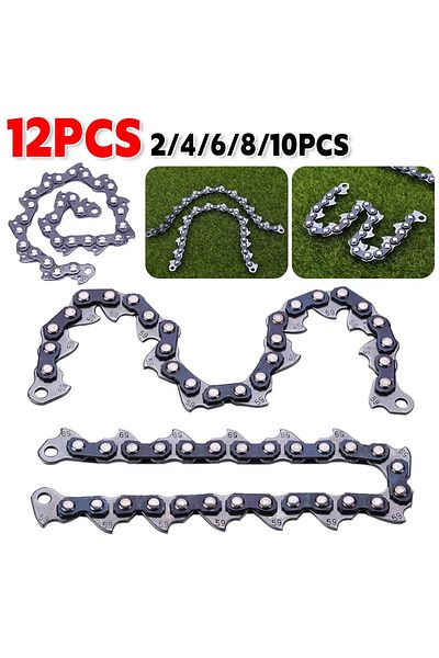 Alloet 6pcs 2-12pcs Chain Type Grass Cutter Replaceable Cutting Chain Blade Lawn Mower Grass Trimmer Head C