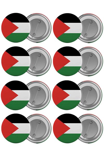 Saturn Palestine Flag Bag Badge Set 8 Pieces Biggest Size 5.8cm Pin Brooch