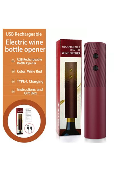 Choice Wine Red Electric Wine Bottle Opener Automatic Wine Corkscrew Rechargeable Wine Opener One-click But