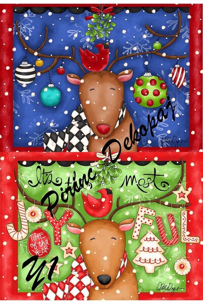 LİNEART ورق ديكوباج نحاسي بنمط عيد الميلاد الخطي رقم: Y01 - 29x42 سم