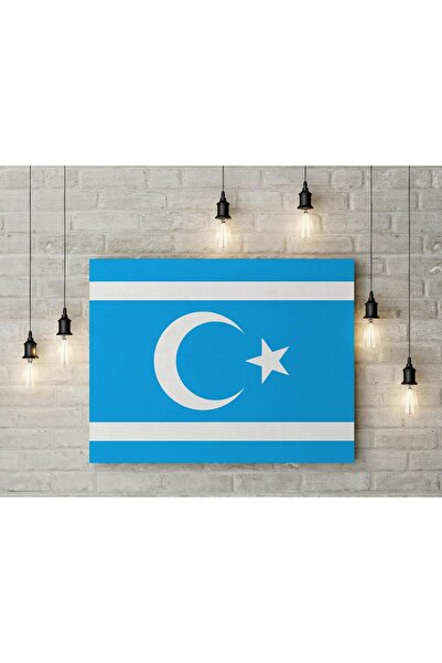 Saturn Kerkük Türkmeneli Bayrağı Kanvas Tablo 40x55cm Irak Türkmenleri Bayrağ...
