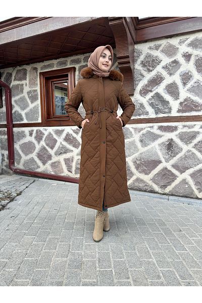 sümeyra Μεγάλο καπιτονέ παλτό