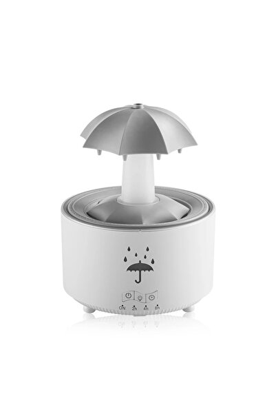 Choice مرطب هواء أبيض إبداعي على شكل مظلة قطرة ماء من الاتحاد الأوروبي مع ضوء ملون ورائحة قطرات المطر والزيوت العطرية الأساسية