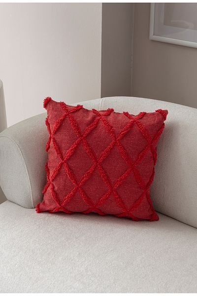 SWITA 43x43 Pernă decorativă cu buline din in roz