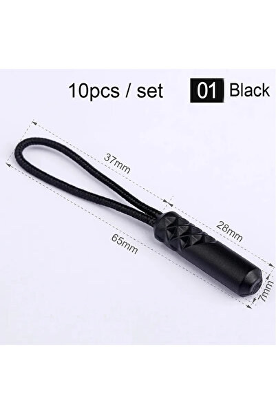 Choice 65 مم 10 قطع سوداء 10 قطع/مجموعة 10 ألوان سحابات سحب نهاية مناسبة حبل ...