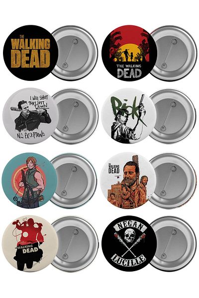 Saturn The Walking Dead Bag Badge Set 8 Pieces Biggest Size 5.8cm Pin Brooch