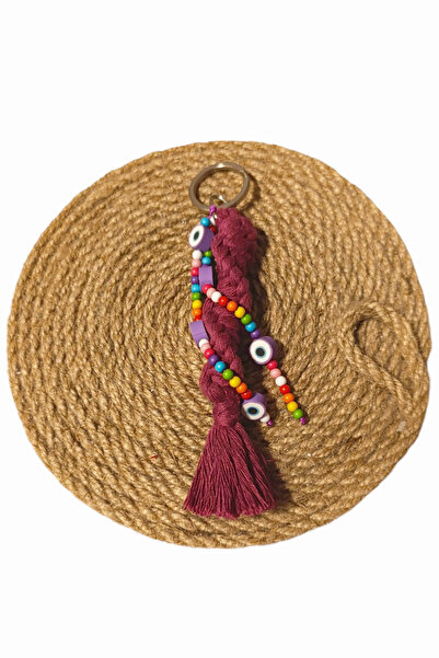 nftart.design البرقوق - عين الشر مطرز - سلسلة مفاتيح مكرامية مصنوعة يدويًا / حلية حقيبة