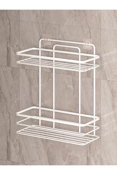 MultiStore Stainless Lifetime Bathroom Organizer - Adhesiveness, Shampoo Holder White Lş02