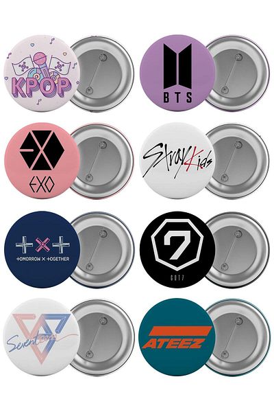Saturn K-pop Groups-2 Bag Badge Set 8 Pieces Biggest Size 5.8cm Pin Brooch