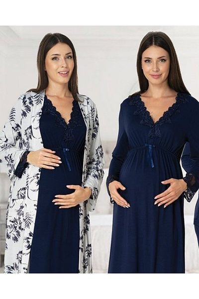 by İGP Pregnant Maternity Dressing Gowns and Pajamas Set 4 Pieces