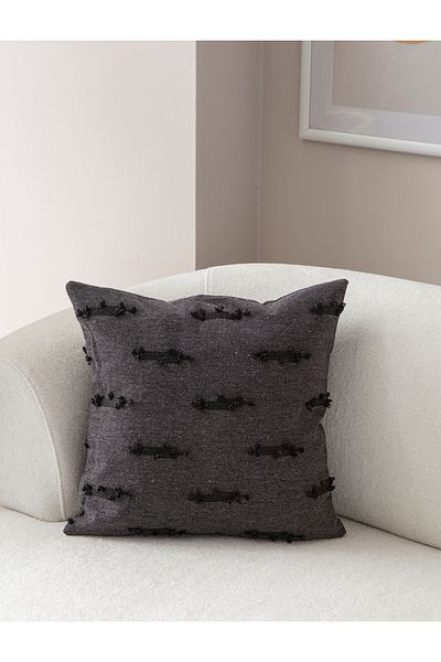 Ottoson Black Linen Throw Pillow Cover - 43X43 Single Decorative Polka Dot
