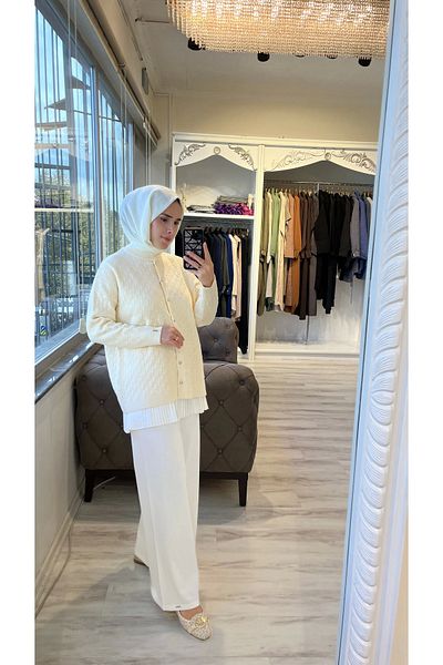 Invee Cardigan INVEE 6939 Tricoturi Vanilie
