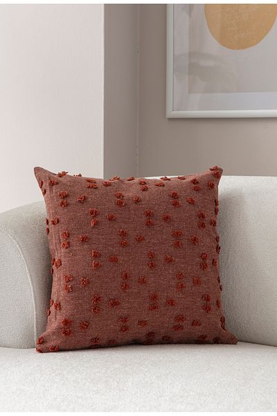 SWITA Husă de pernă decorativă din țesătură de in cu buline 43x43