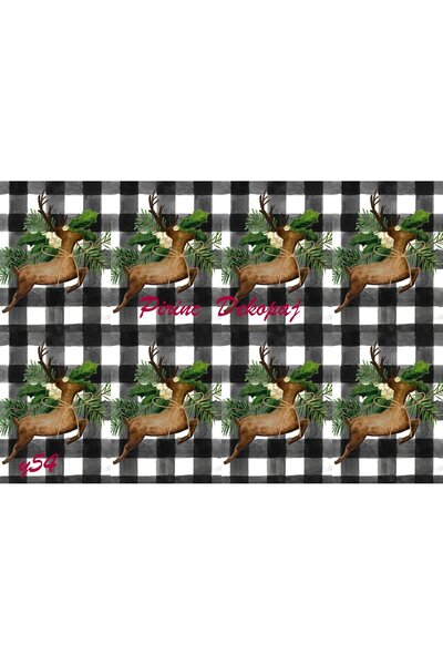 LİNEART ورق ديكوباج نحاسي بنمط عيد الميلاد الخطي رقم: Y54- 29x42 سم