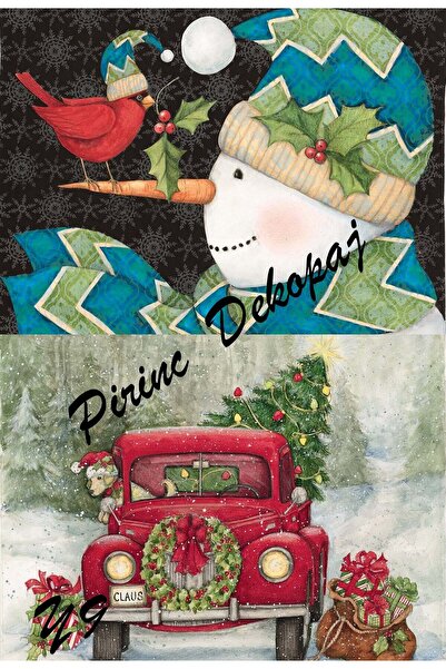 LİNEART ورق ديكوباج نحاسي بنمط عيد الميلاد الخطي رقم: Y09- 29x42 سم