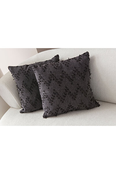 SWITA Black Linen Throw Pillow Cover - 43X43 Polka Dot Decorative